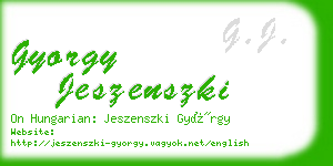 gyorgy jeszenszki business card